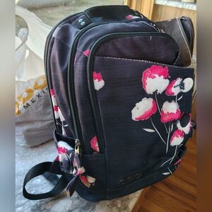 OGIO Black Backpack with Pink Floral Design